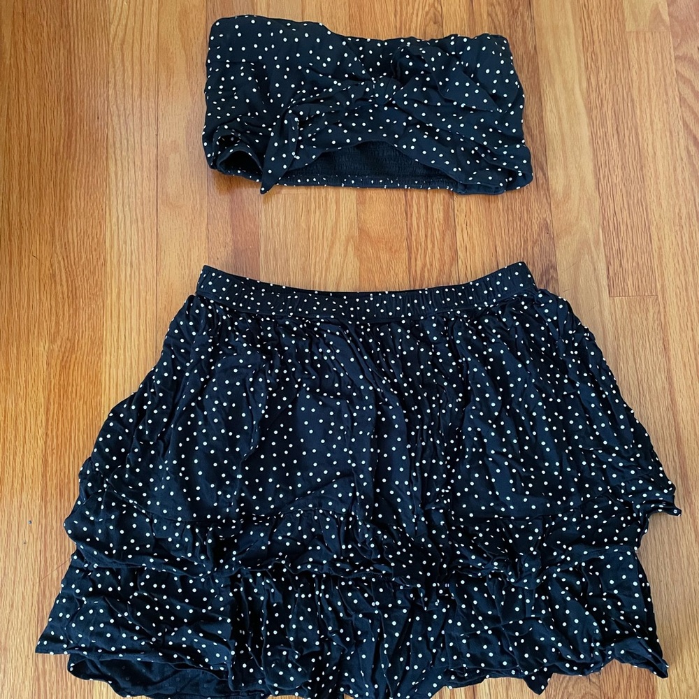Abercrombie & Fitch Polka Dot Matching Skirt Set - Size Small